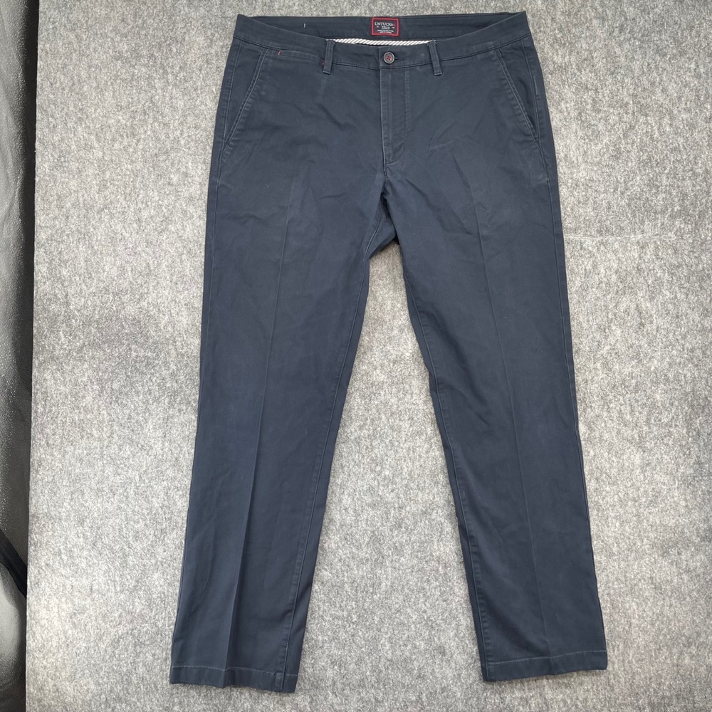 UNTUCKit St. Clair Chino Pants Mens 35x32 Navy Blue Relaxed Fit